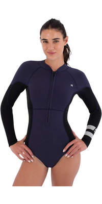 2026 Hurley Womens Air Texture 2/2mm Front Zip Springsuit WSS0013242 - Vintage Iris